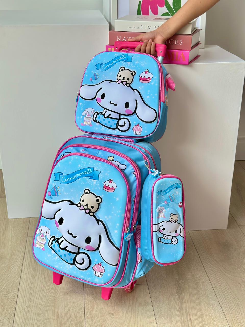 Kit Escolar 3D Premium: Morral Ruedas + Lonchera Térmica + Cartuchera