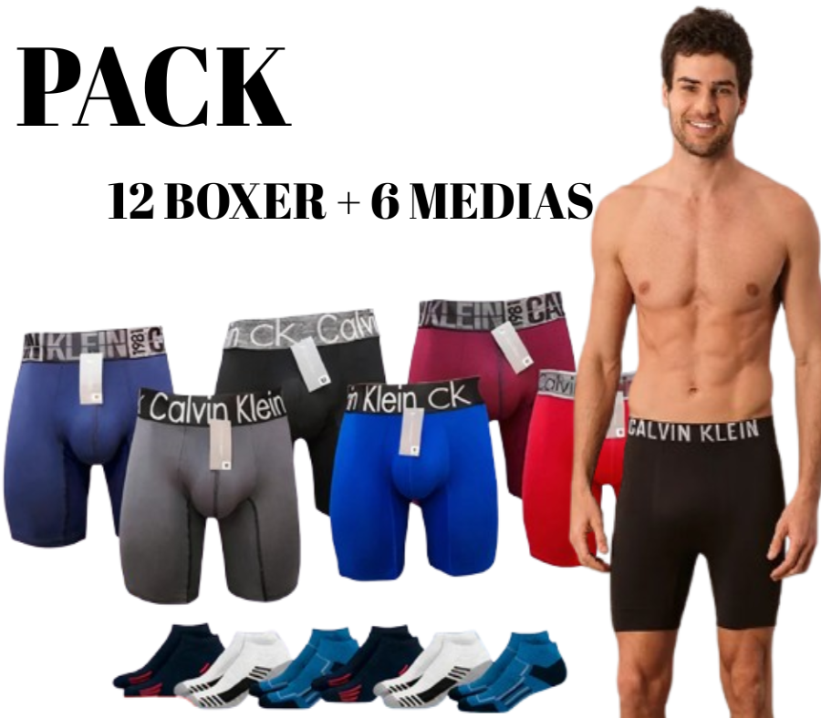 12 BOXER HOMBRE NR + 6 MEDIAS