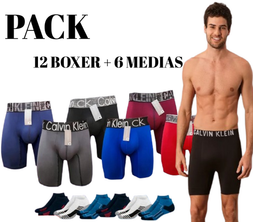12 BOXER HOMBRE NR + 6 MEDIAS