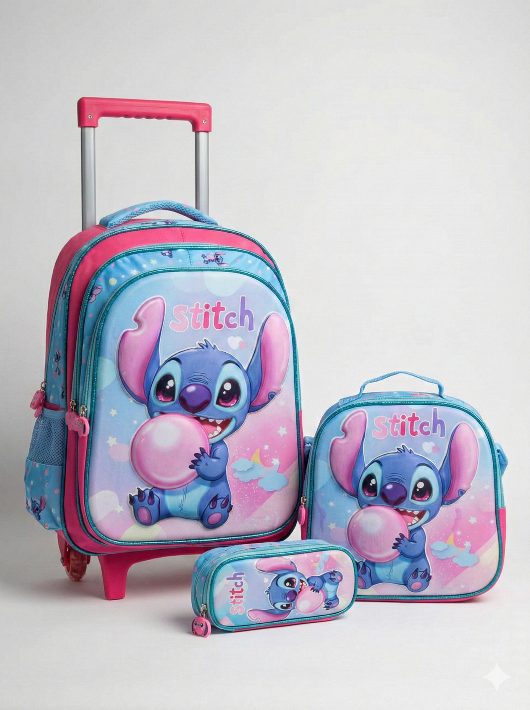 Kit Escolar 3D Premium: Morral Ruedas + Lonchera Térmica + Cartuchera