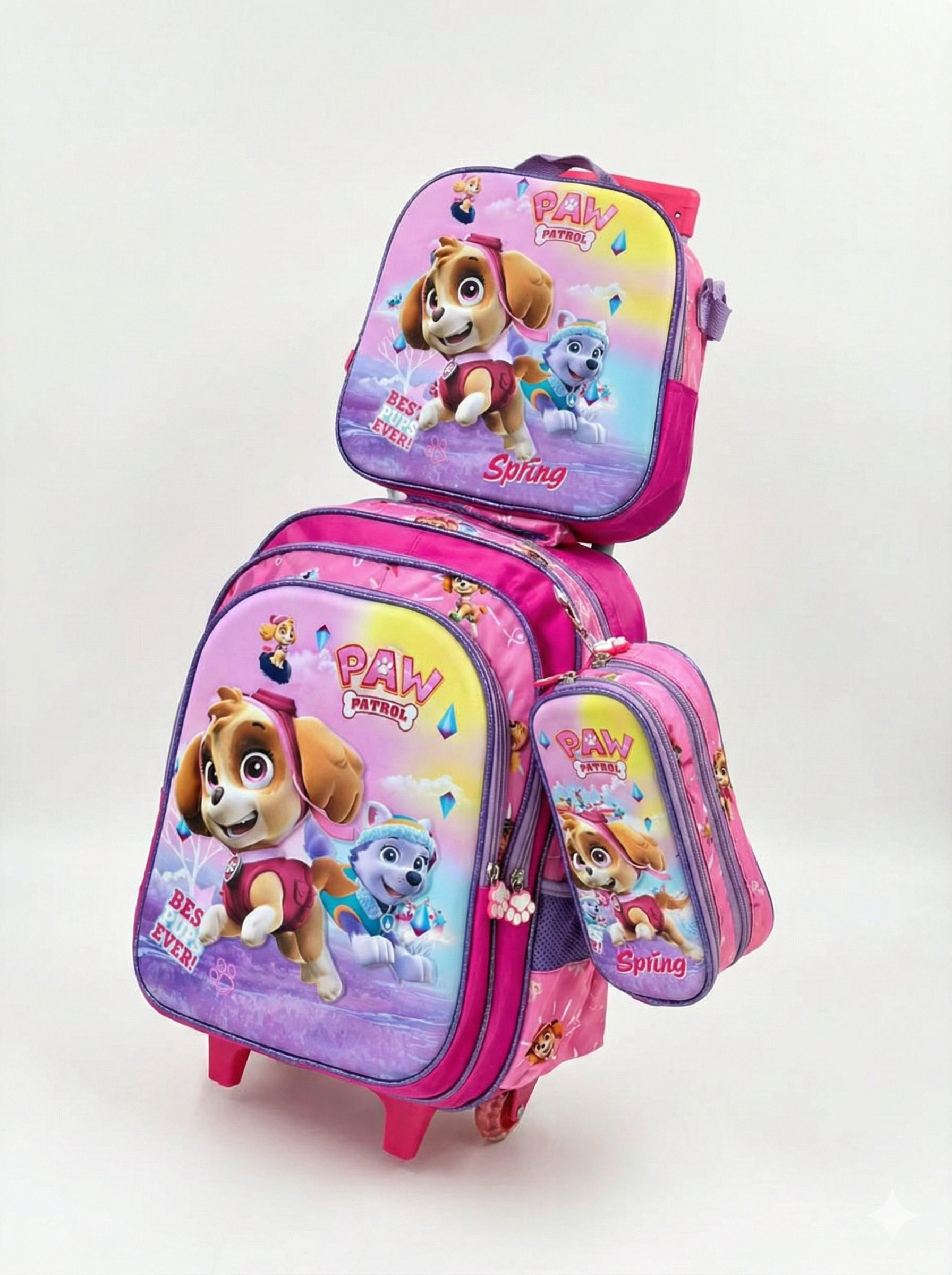 Kit Escolar 3D Premium: Morral Ruedas + Lonchera Térmica + Cartuchera