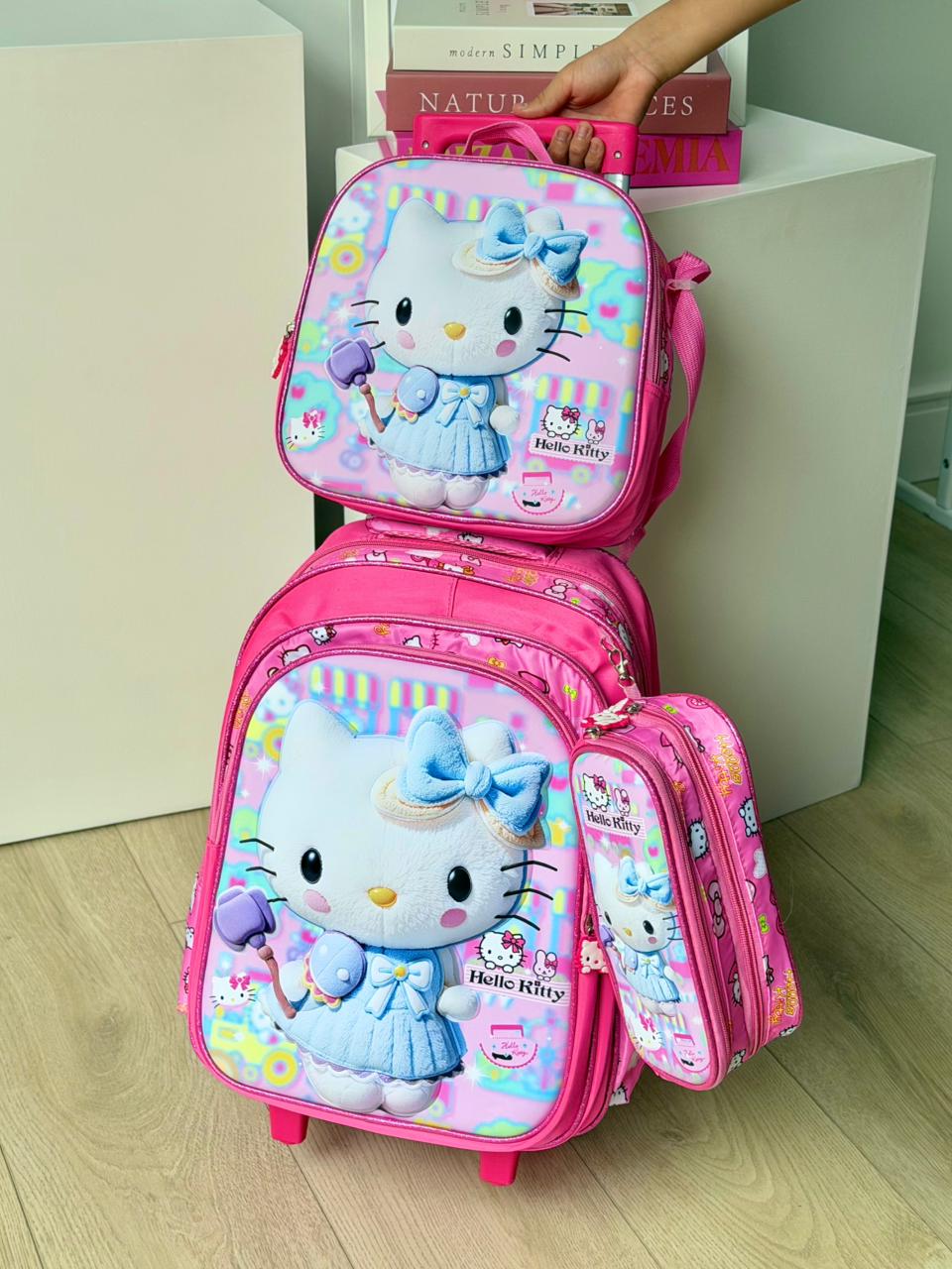 Kit Escolar 3D Premium: Morral Ruedas + Lonchera Térmica + Cartuchera